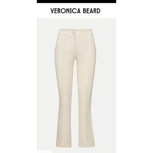 Veronica Beard Kimra Ecru Flared Leg Pants - Size 16